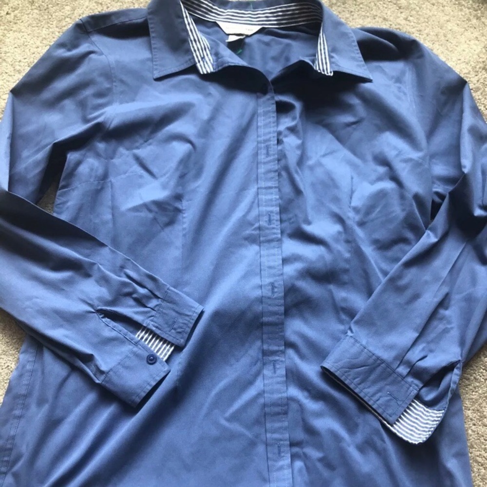 Blue Dress Shirt Button Down Large